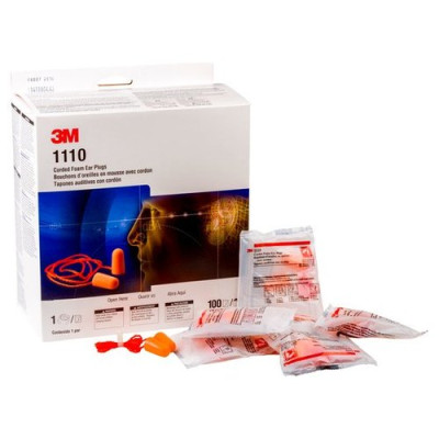 3M 1110 Corded Ear plugs(Pack of 100 Pair)