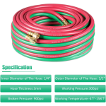 OXY-ACE Tyelene 300-PSI Twin Hose W/Fitting 1/4'' BEST WELDS