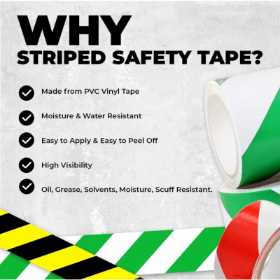 Green/White Safety Warninig Tape
