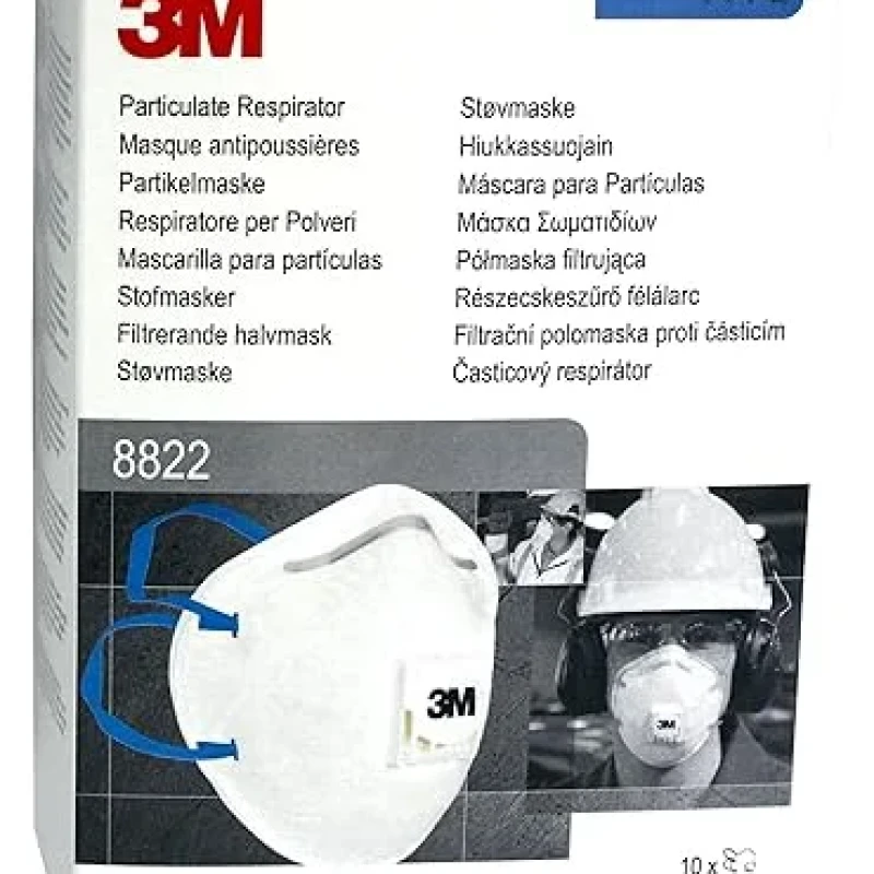 3M™ 8822 FFP2 Valved Polypropylene Disposable Dust/Mist Respirator Mask