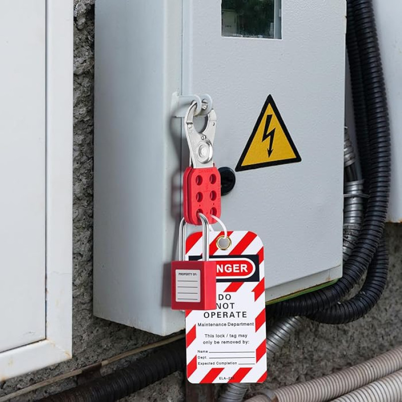 Lockout Tagout Kits,Electrical Security 27Pack Lock Kit,Lockout Station With Devices Locks,Keyed Padlock Hasp,Zip Ties Lockout Tagout Safety Tool