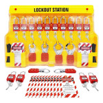 Lockout Tagout Station with Loto Devices - 14 Pack Safety Lock Set, 6 Hasps, 40 Do Not Operate Tags, Lock Out Tag Out Kit Board, Lockout Safety Supply