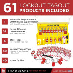 Lockout Tagout Station with Loto Devices - 14 Pack Safety Lock Set, 6 Hasps, 40 Do Not Operate Tags, Lock Out Tag Out Kit Board, Lockout Safety Supply