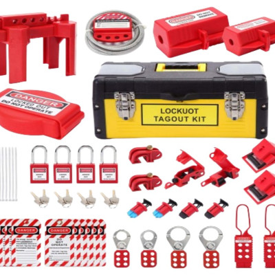 Lockout Tagout Kit - Lockout Set Safety Padlocks Lockout Hasp Breaker Lockout Ball Valve Lockout Steel Cable Lockout Plug