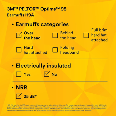3M™ PELTOR Optime 98 Earmuffs H9A