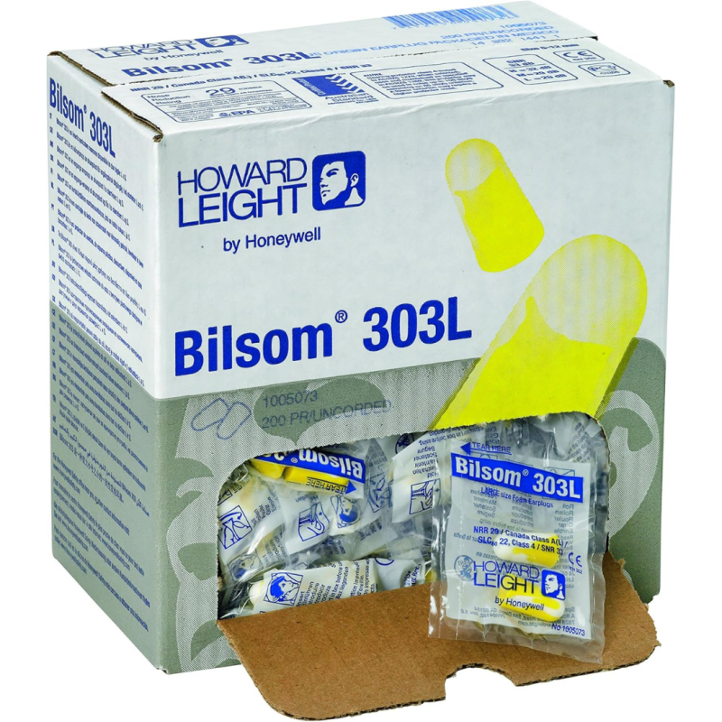 Honeywell Howard Leight Bilsom 303L Corded Earplugs (Pack of 200 Pair)