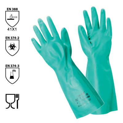 CHEMICAL NITRILE GLOVES - SOLVEX 37-695