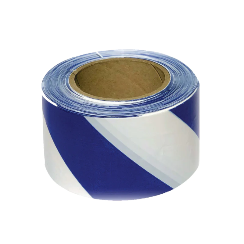 White/Blue Safety Warninig Tape